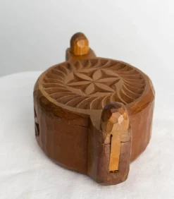 Pamono French Hand-Carved Salt Box in Cembro Pine, 1950><noscript><img width=
