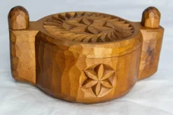 Pamono French Hand-Carved Salt Box in Cembro Pine, 1950><noscript><img width=