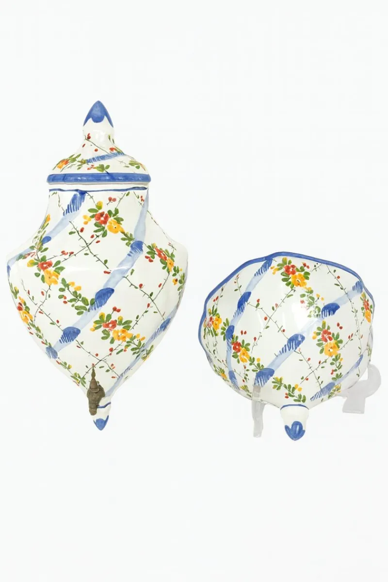 Outlet Pamono French Hand-Painted Ceramic Wall-Mounted Washbasin