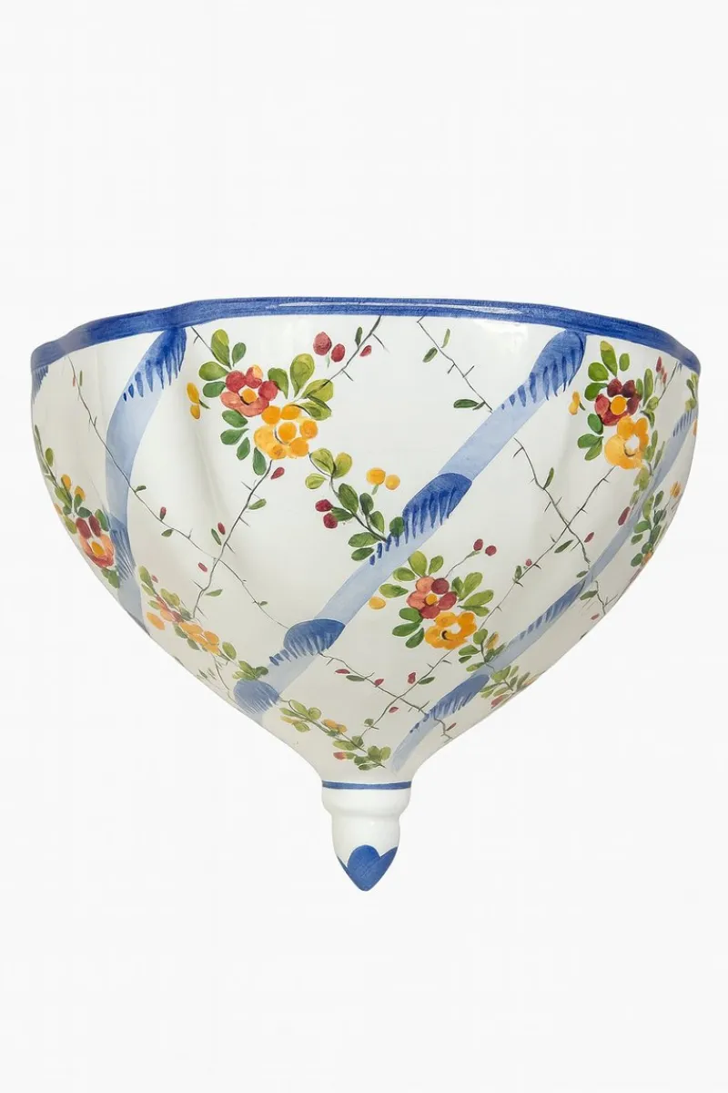 Outlet Pamono French Hand-Painted Ceramic Wall-Mounted Washbasin