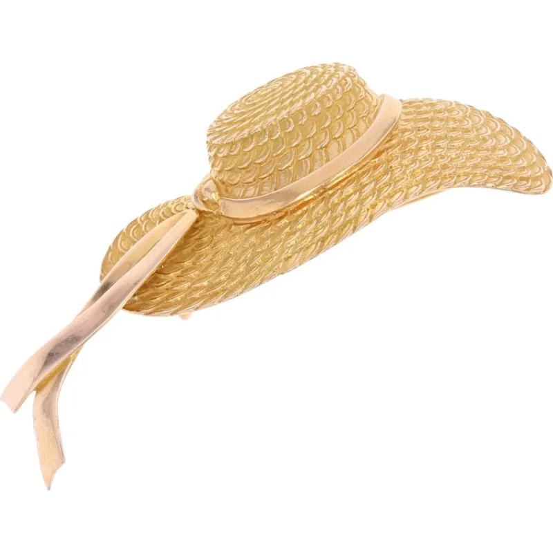 Pamono French Hat Brooch in 18 Karat Yellow Gold, 1960s> Brooches