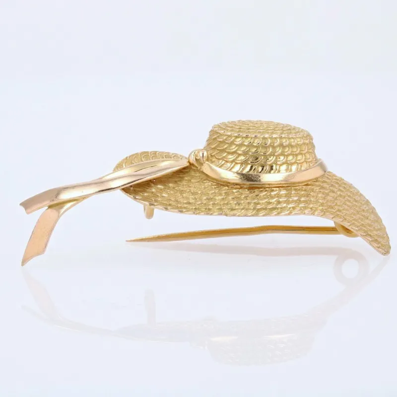 Pamono French Hat Brooch in 18 Karat Yellow Gold, 1960s> Brooches