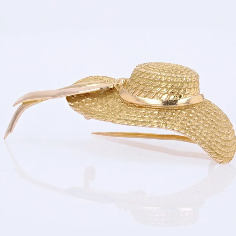 Pamono French Hat Brooch in 18 Karat Yellow Gold, 1960s> Brooches