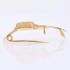 Pamono French Hat Brooch in 18 Karat Yellow Gold, 1960s><noscript><img width=