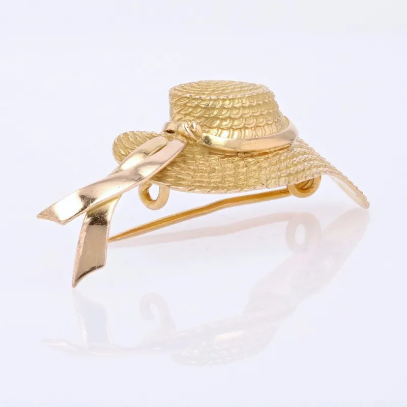 Pamono French Hat Brooch in 18 Karat Yellow Gold, 1960s> Brooches