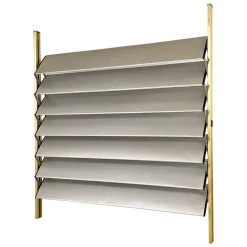 Pamono French Industrial Aluminum Sunshade Panel attributed to Jean Prouvè, 1956> Room Dividers & Screens
