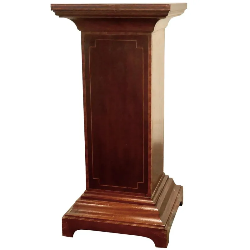 Clearance Pamono French Inlaid Mahogany Column Display Pedestal, 1870