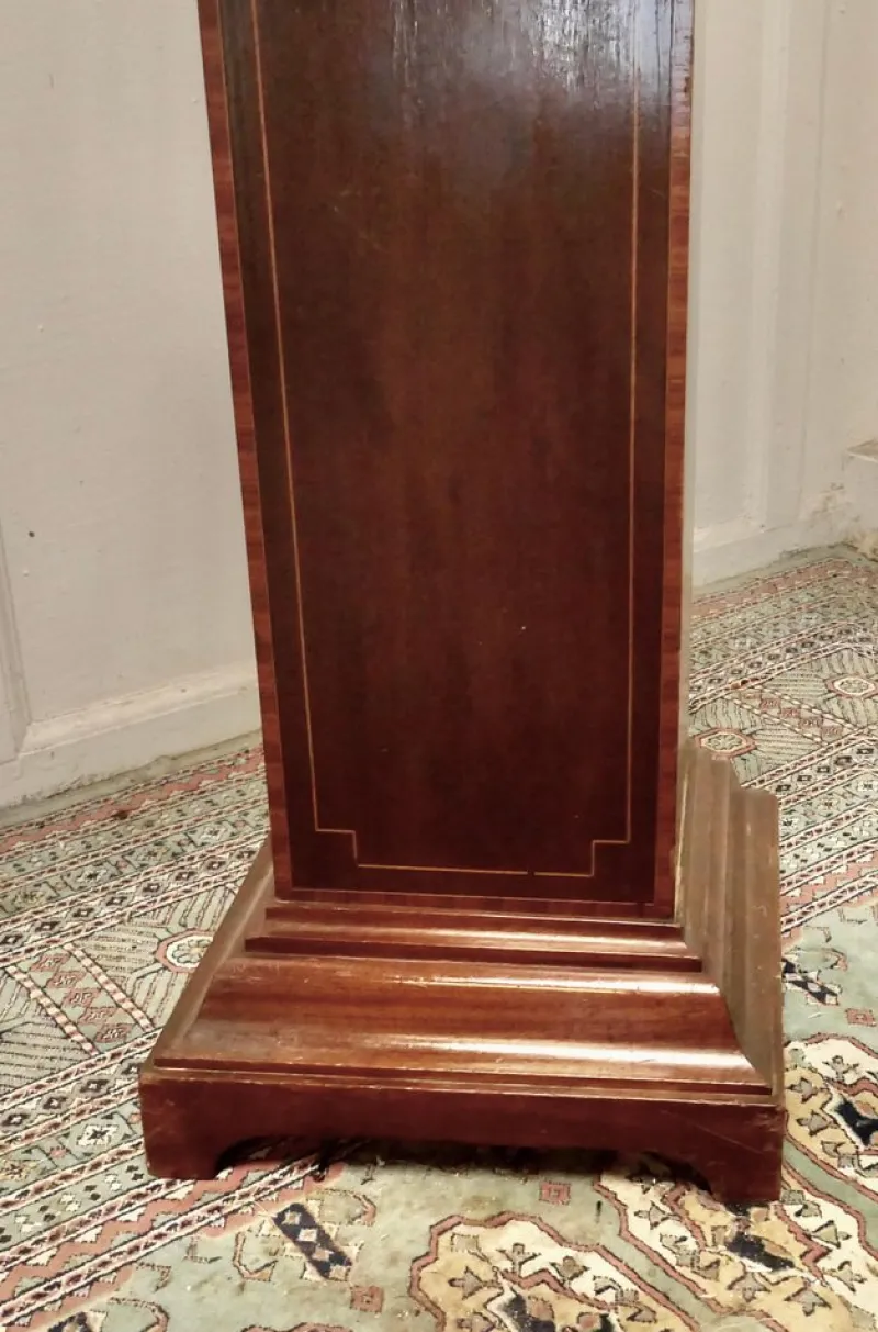 Clearance Pamono French Inlaid Mahogany Column Display Pedestal, 1870