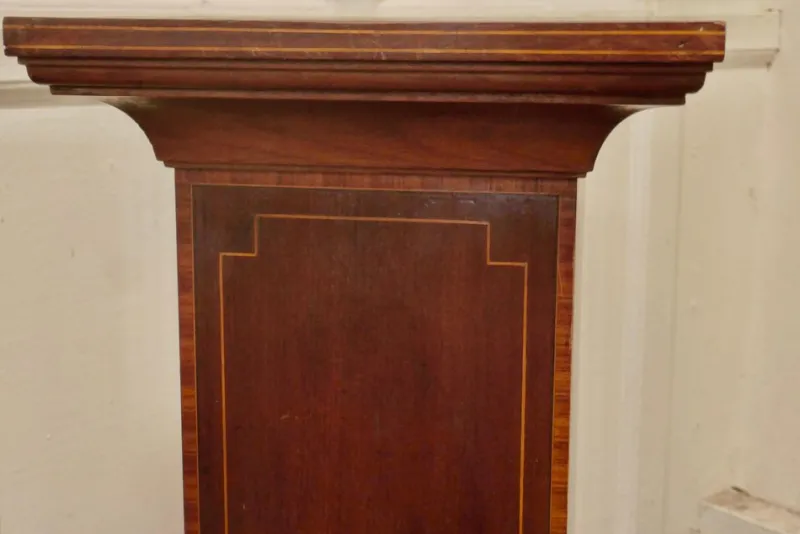 Clearance Pamono French Inlaid Mahogany Column Display Pedestal, 1870