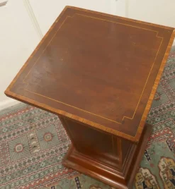 Clearance Pamono French Inlaid Mahogany Column Display Pedestal, 1870