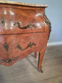 Pamono French Inlaid Marble Top Commode><noscript><img width=