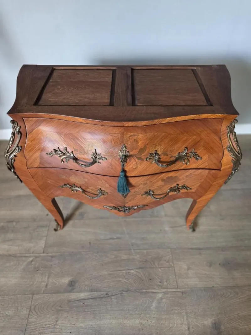 Pamono French Inlaid Marble Top Commode> Dressers, Commodes & Chests