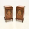 Pamono French Inlaid Walnut Bedside Cabinets with Marble Tops, 1870s, Set of 2> Nightstands