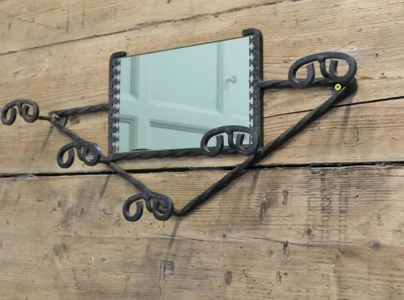 Clearance Pamono French Iron Hat and Coat Rack with Mirror, 1960