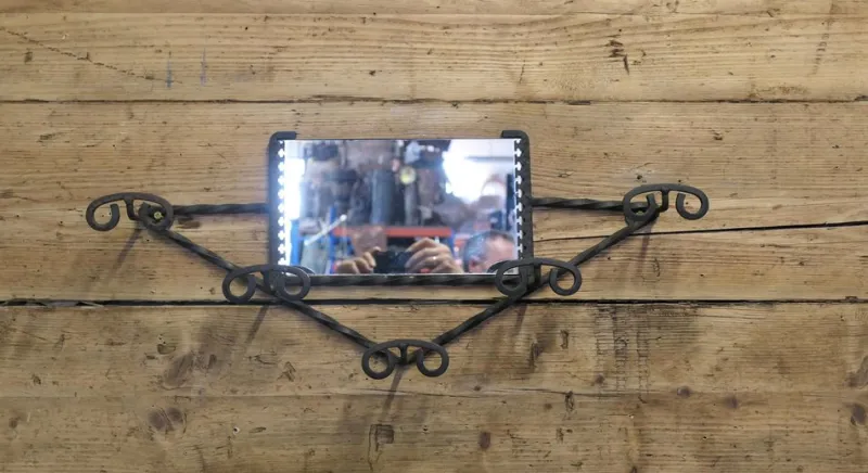 Clearance Pamono French Iron Hat and Coat Rack with Mirror, 1960