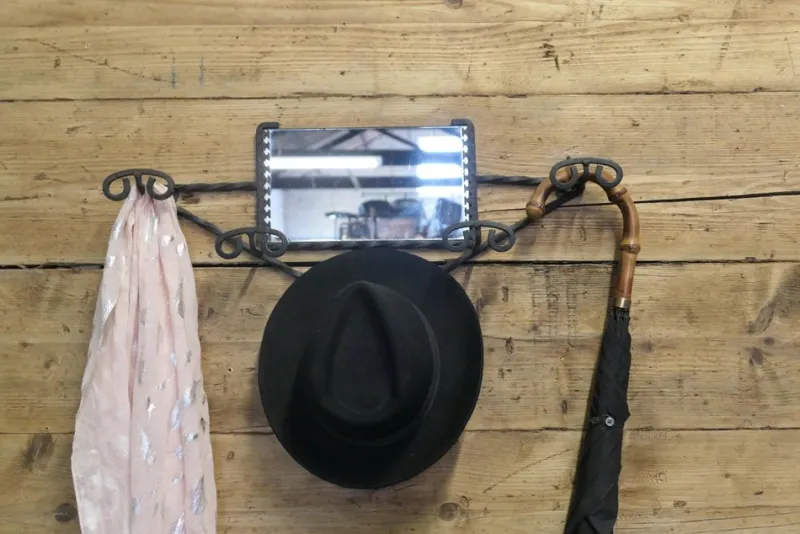 Clearance Pamono French Iron Hat and Coat Rack with Mirror, 1960