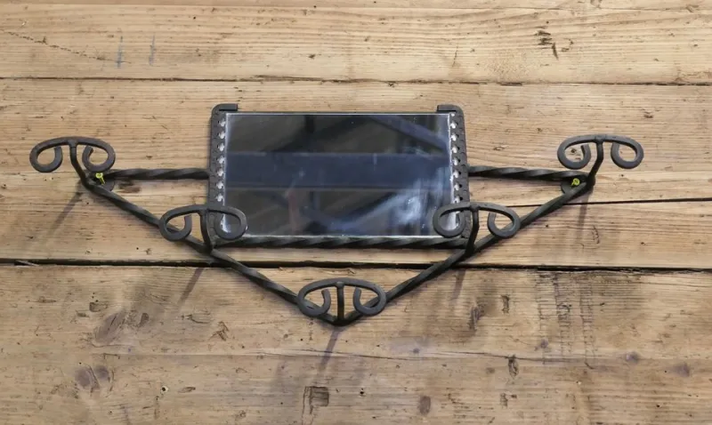 Clearance Pamono French Iron Hat and Coat Rack with Mirror, 1960