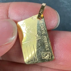 Outlet Pamono French Je Taime Postcard 18k Yellow Gold Love Charm, 1970s