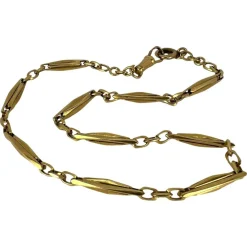 Sale Pamono French 18k Yellow Gold Fancy Faceted Curb Link Watch Chain Necklace, 1890s
