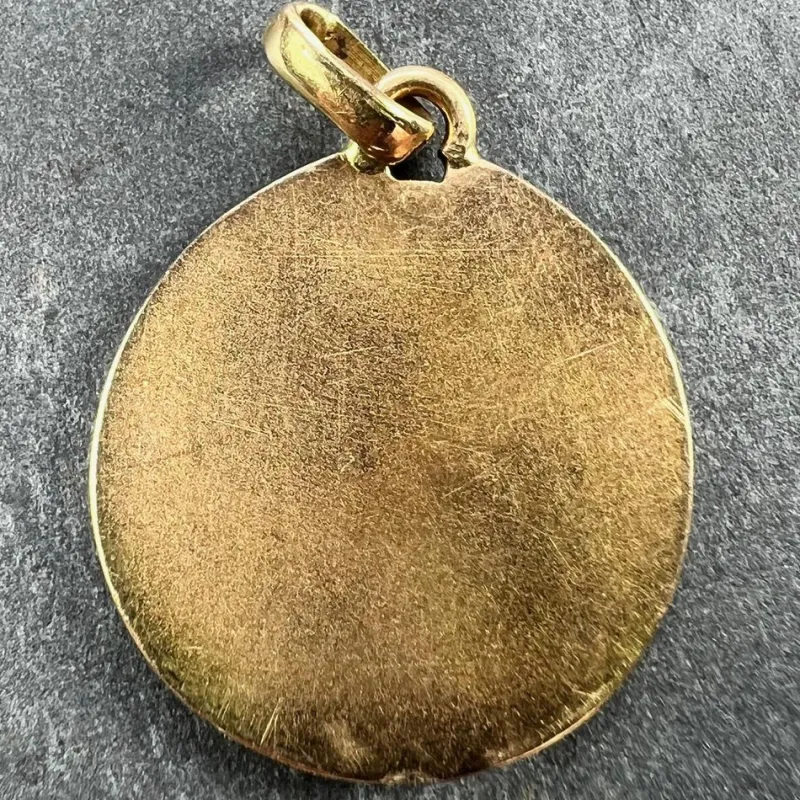Pamono French 18k Yellow Gold Jesus Christ Crown of Thorns Medal Charm Pendant by Charl, 1950s> Necklaces