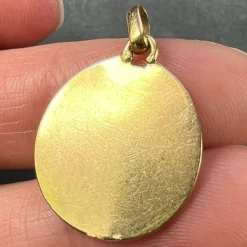 Pamono French 18k Yellow Gold Jesus Christ Crown of Thorns Medal Charm Pendant by Charl, 1950s><noscript><img width=