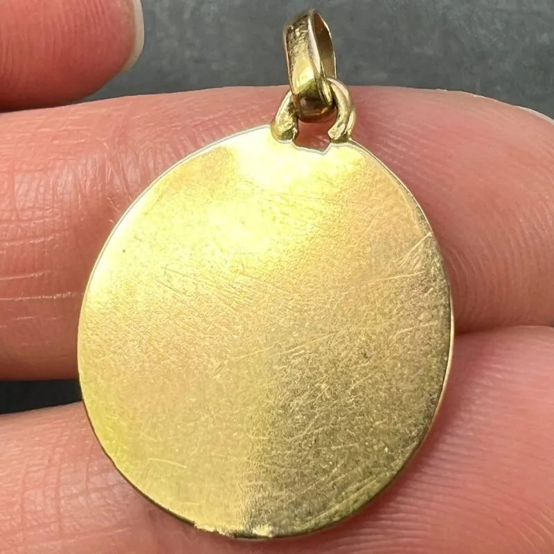 Pamono French 18k Yellow Gold Jesus Christ Crown of Thorns Medal Charm Pendant by Charl, 1950s> Necklaces
