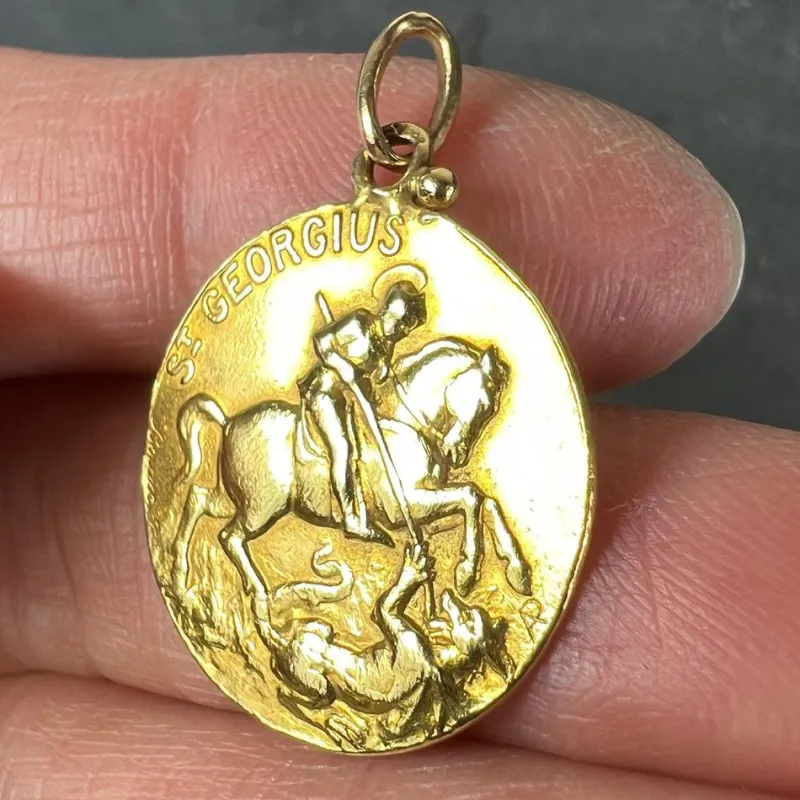 Discount Pamono French 18k Yellow Gold Medal Pendant, 1920s