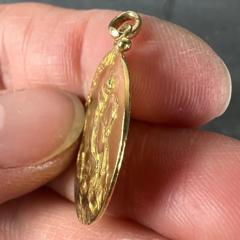Discount Pamono French 18k Yellow Gold Medal Pendant, 1920s