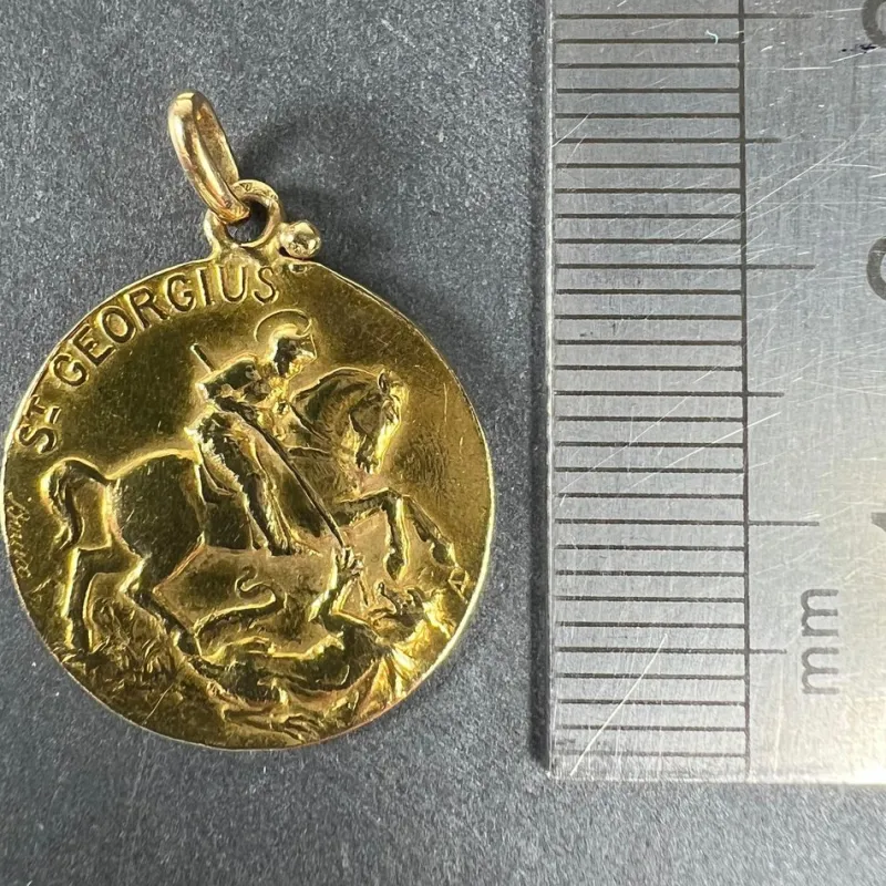 Discount Pamono French 18k Yellow Gold Medal Pendant, 1920s