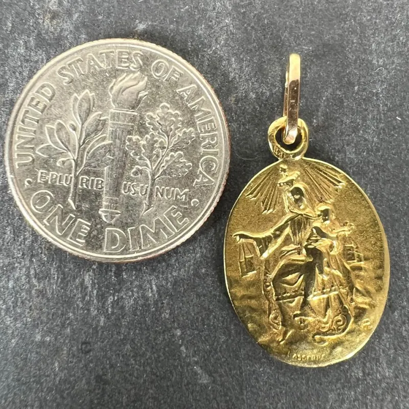 New Pamono French 18k Yellow Gold Medal Pendant, 1920s