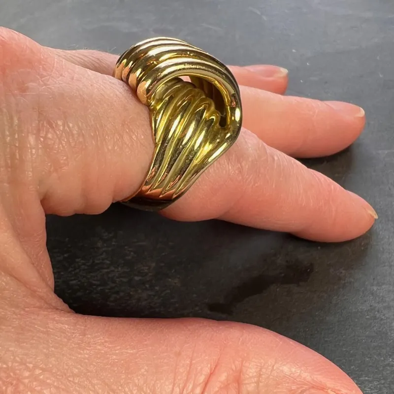 Pamono French 18k Yellow Gold Spring Ring, 1950s> Rings