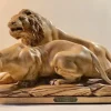 Sale Pamono French L'Affut Art Deco Sculpture of Lions by A. Martinez, Paris 1924