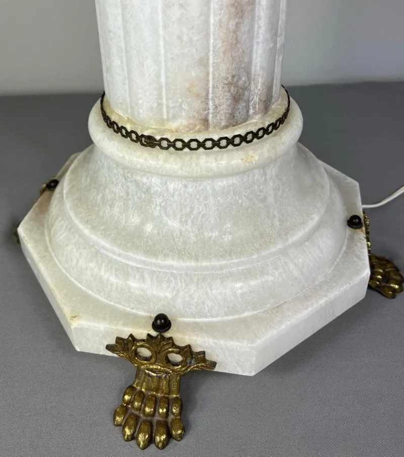 Pamono French Lighting Column Mounted on Brass Paws> Pedestals And Columns