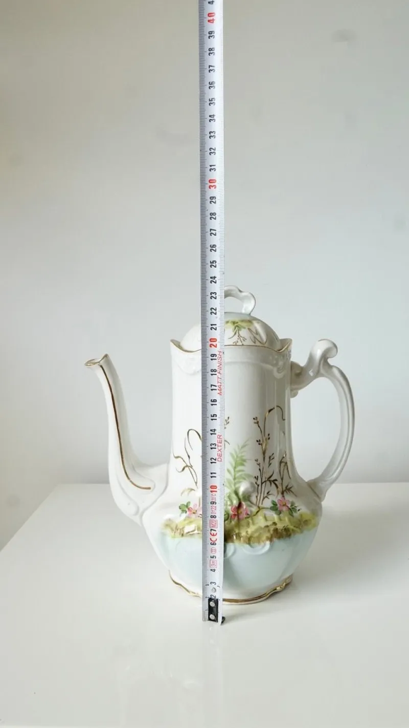 Pamono French Limoges Porcelain Coffee Pot by Barny Rigoni & Langle, 1920s> Coffee & Tea Service