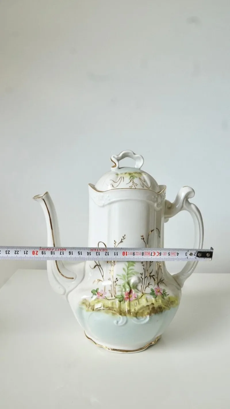 Pamono French Limoges Porcelain Coffee Pot by Barny Rigoni & Langle, 1920s> Coffee & Tea Service