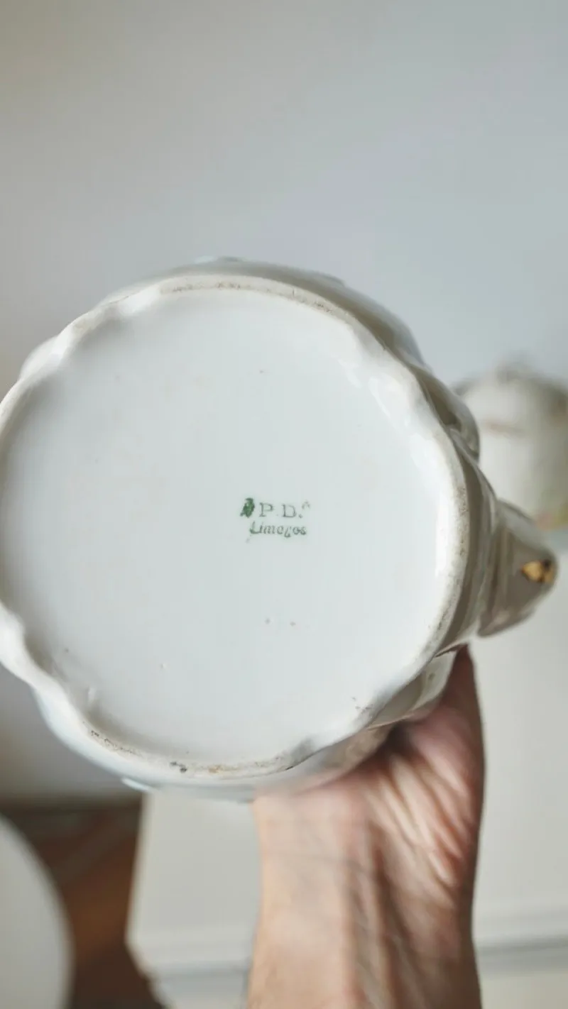 Pamono French Limoges Porcelain Coffee Pot by Barny Rigoni & Langle, 1920s> Coffee & Tea Service