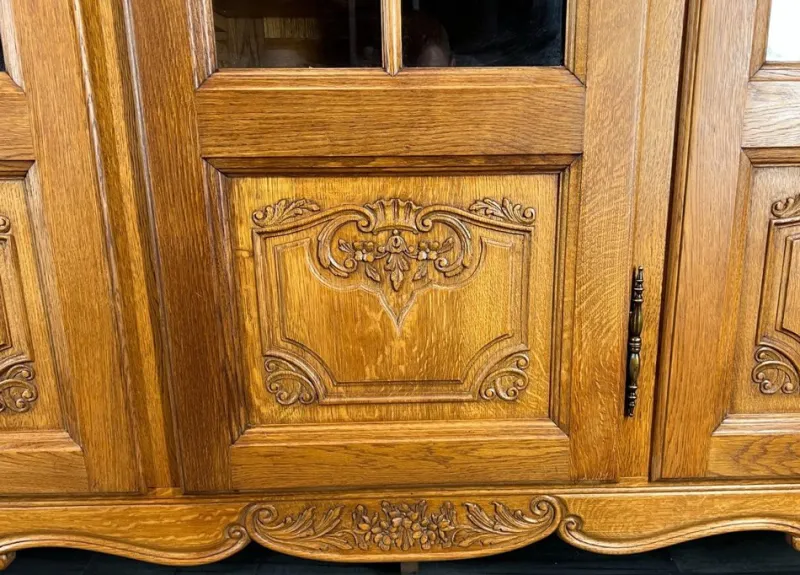 Pamono French Louis XIV Style Oak Display Bookcase> Cabinets & Wardrobes