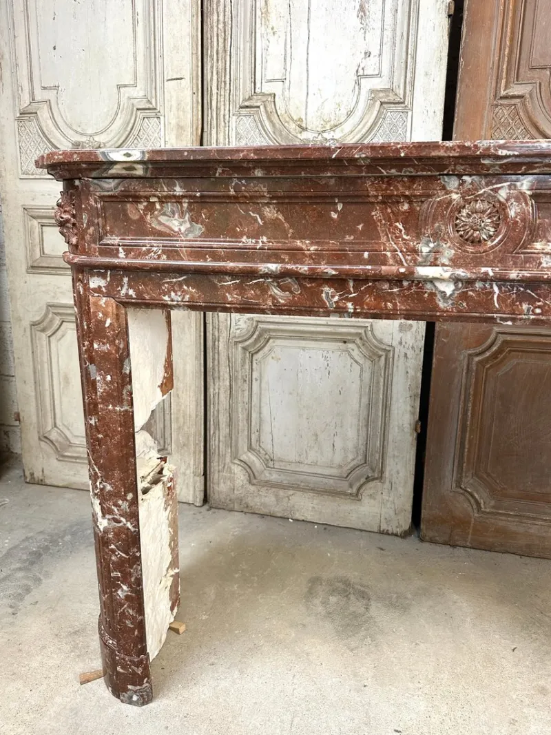 Pamono French Louis XVI Marble Fireplace, 1880s> Fireplaces And Mantels