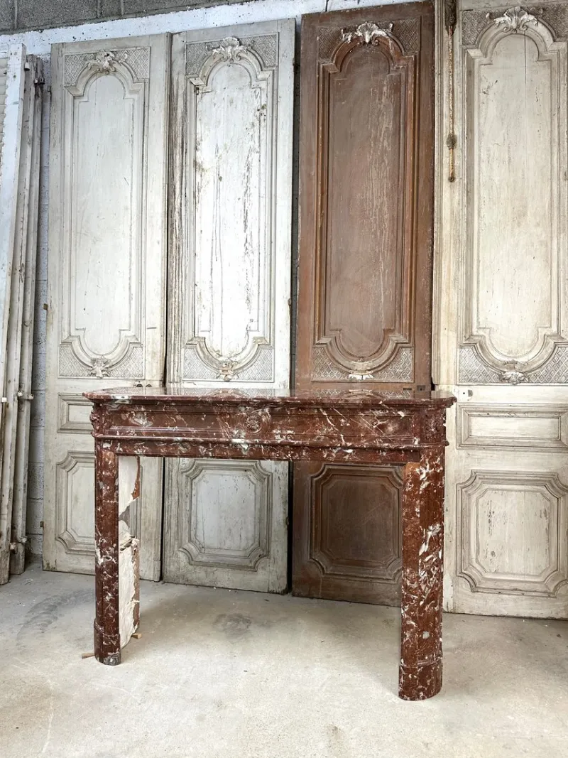 Pamono French Louis XVI Marble Fireplace, 1880s> Fireplaces And Mantels