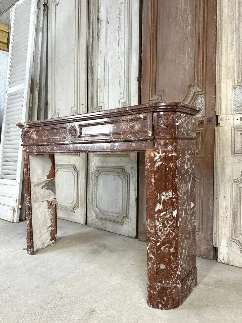 Pamono French Louis XVI Marble Fireplace, 1880s> Fireplaces And Mantels