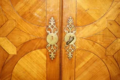 Pamono French Louis XVI Parquetry Burr Walnut Panelled Wardrobe><noscript><img width=