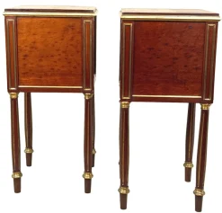 Pamono French Mahogany Bedside Tables, 1870s, Set of 2><noscript><img width=
