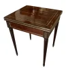 Pamono French Mahogany Card Table with Crimson Baize Game Surface and Brass Inlay, Mid-19th Century> Game Tables