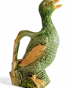 Hot Pamono French Majolica Duck Pitcher by Keller & Guerin for Saint Clement, 1900s