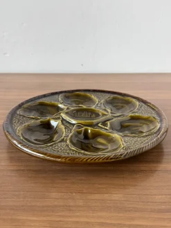 Pamono French Majolica Oyster Plate from St. Clement, France, 1970s