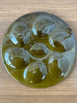 Pamono French Majolica Oyster Plate from St. Clement, France, 1970s
