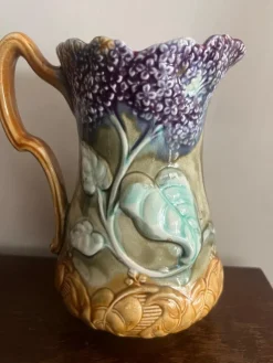 Pamono French Majolica Pitcher, 1890> Bottles, Carafes & Jugs