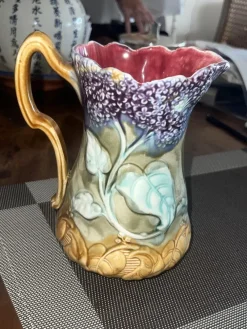Pamono French Majolica Pitcher, 1890><noscript><img width=