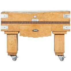 Pamono French Maple Butcher's Block Counter Table, 1930s> Worktables & Workbenches