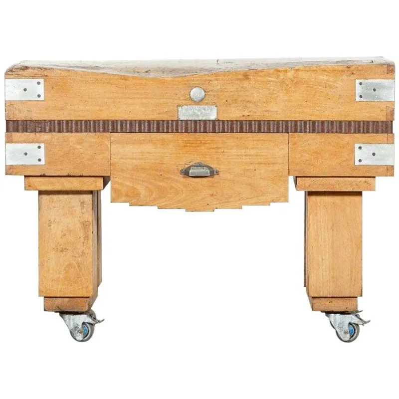 Pamono French Maple Butcher's Block Counter Table, 1930s> Worktables & Workbenches